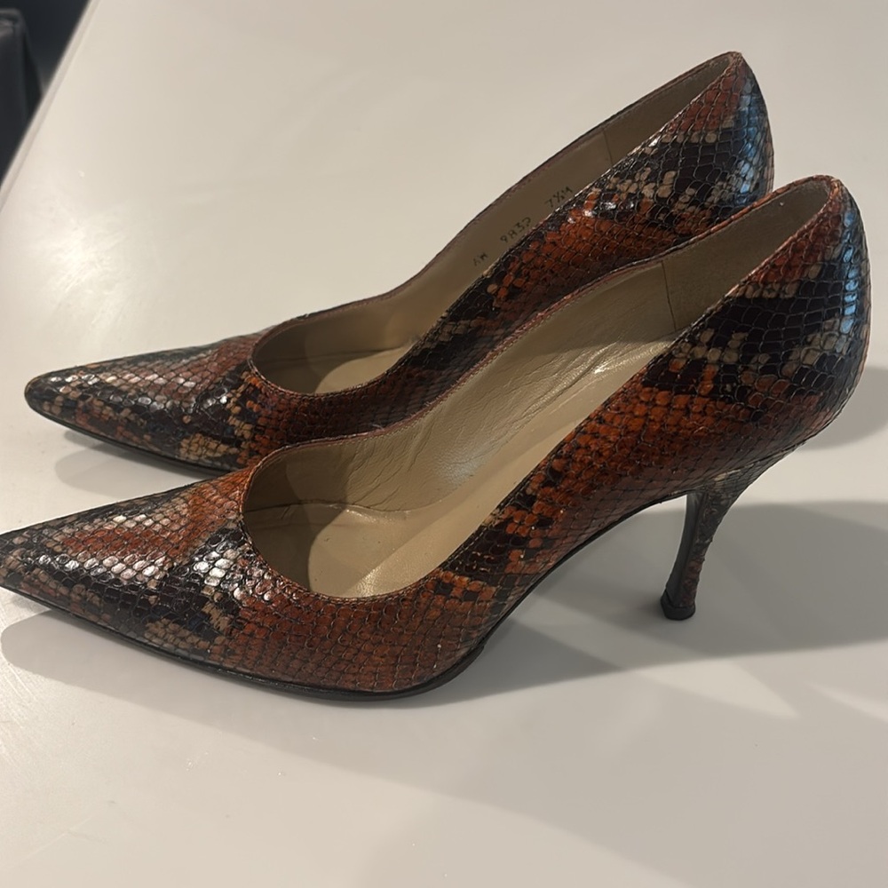 Stuart Weitzman Multicolor Snakeskin Heels - Picture 2 of 4